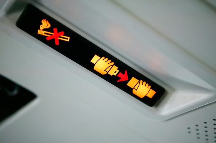 seatbelt Sign in a Airplane