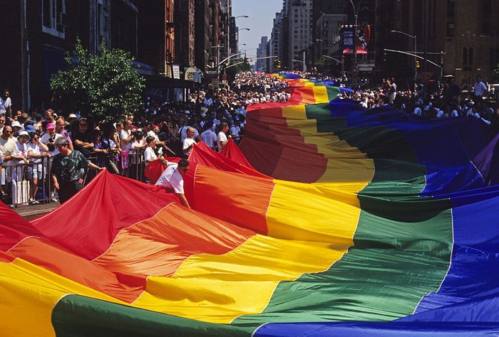 Rainbow Flag at Pride Parade in New York