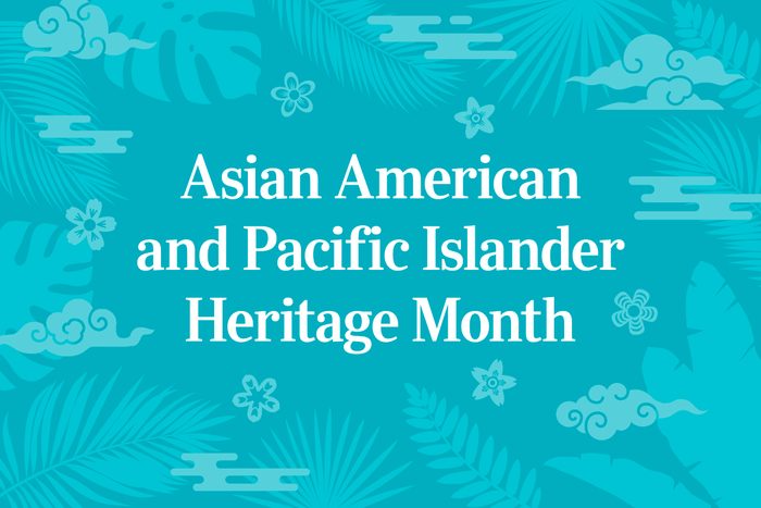Asian American & Pacific Islander Heritage Month on a teal background