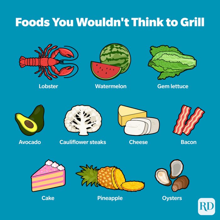 Graphic showing 10 Foods You Wouldn't Think To Grill