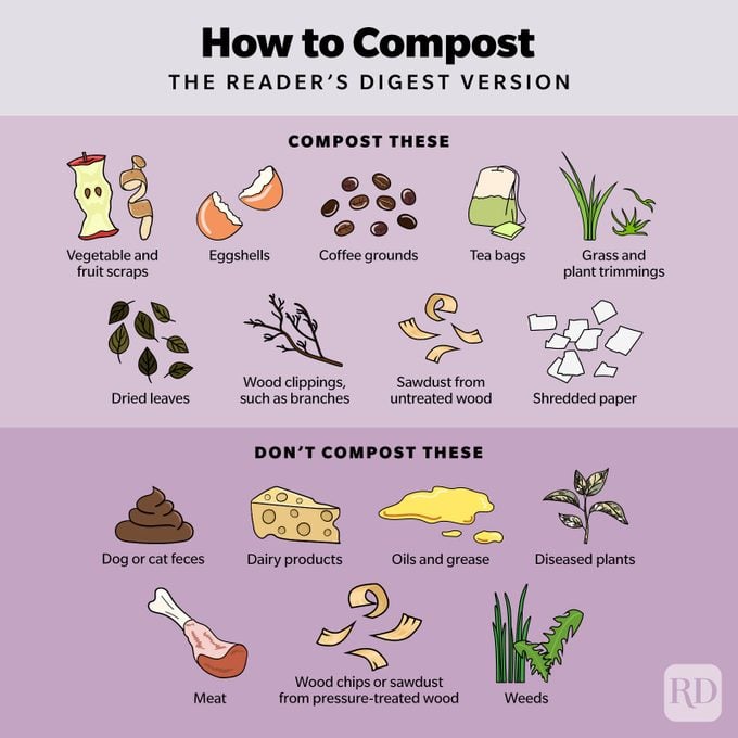 Infographic showing what should and should not be composted