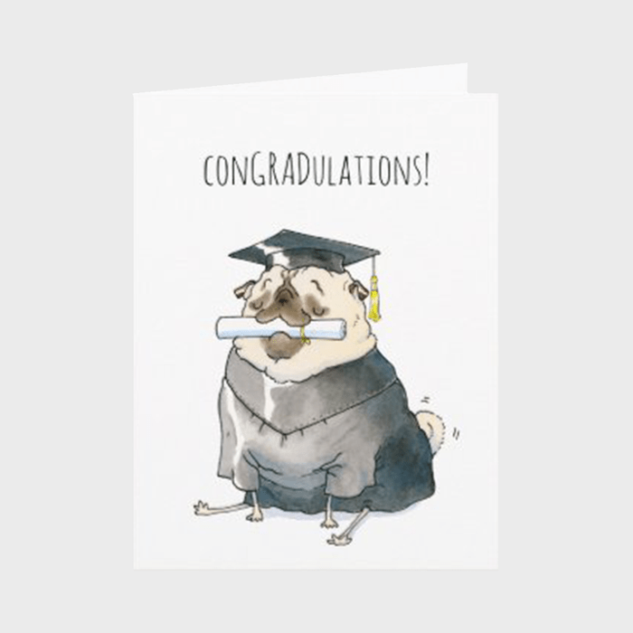 Congradulations Pug Graduation Card Ecomm Via Zazzle