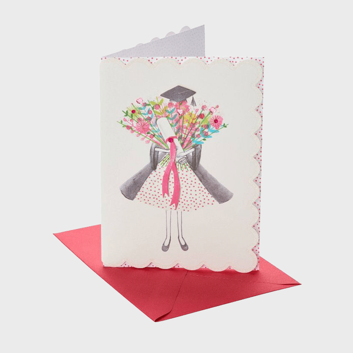 Graduation Greeting Card Girl With Diploma Flowers Ecomm Via Target