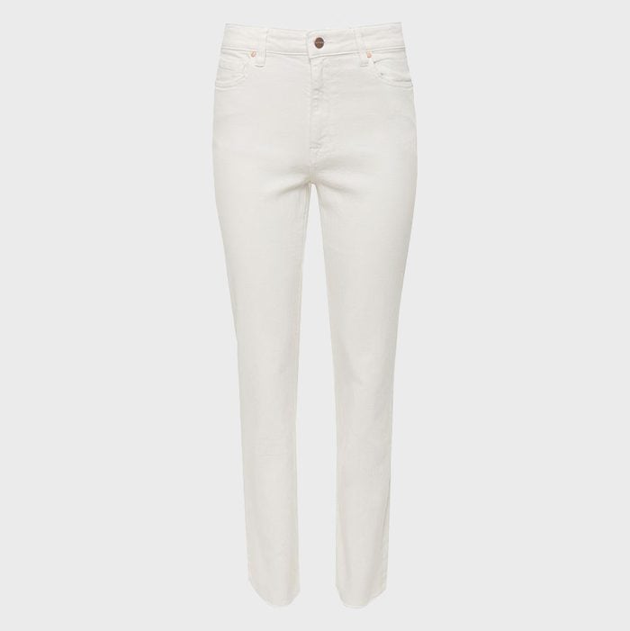 White 90s Solid Straight Leg Denim Jeans