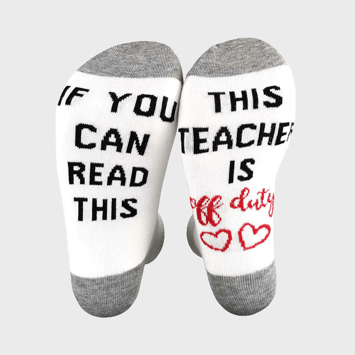 Xysocks If You Can Read This Teacher If Off Duty Funky Socks Ecomm Via Amazon