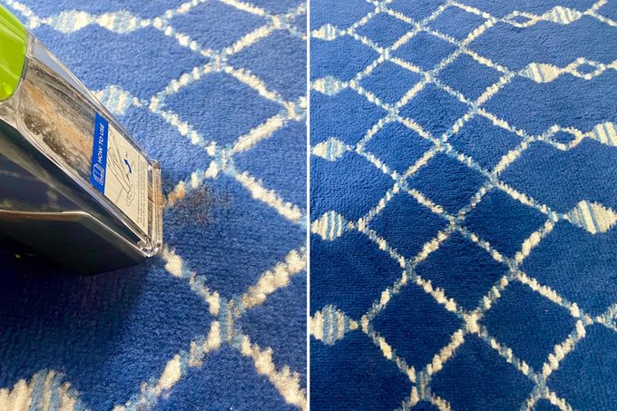 Before And After using the Bissell Pet Stain on a rug