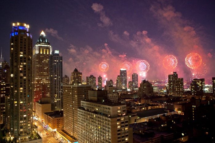 Fireworks over New York City