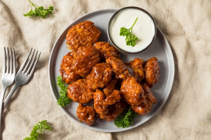 Barbecue Boneless Chicken Wings with Blue Cheese
