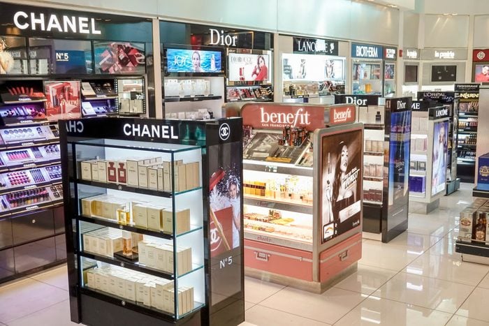 Miami International Airport, Duty Free store, designer perfumes cosmetics display