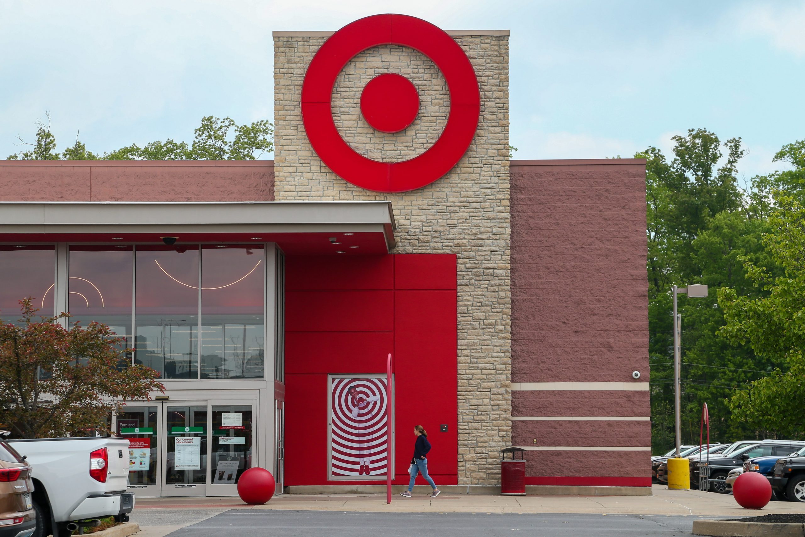 A woman walks in front of a Target store in pennsylvania