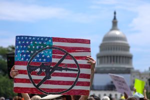 Activists rally against gun violence demanding action from lawmakers on June 8, 2022 in Washington, United States.