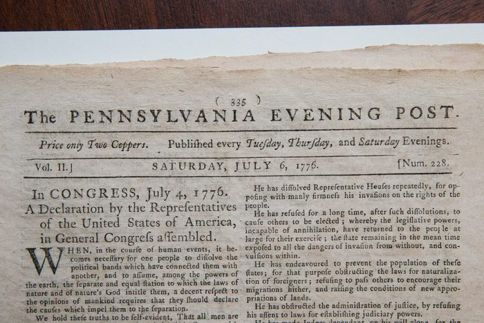 First Newspaper Printing Of The Declaration Of Independence Auctioned In New York