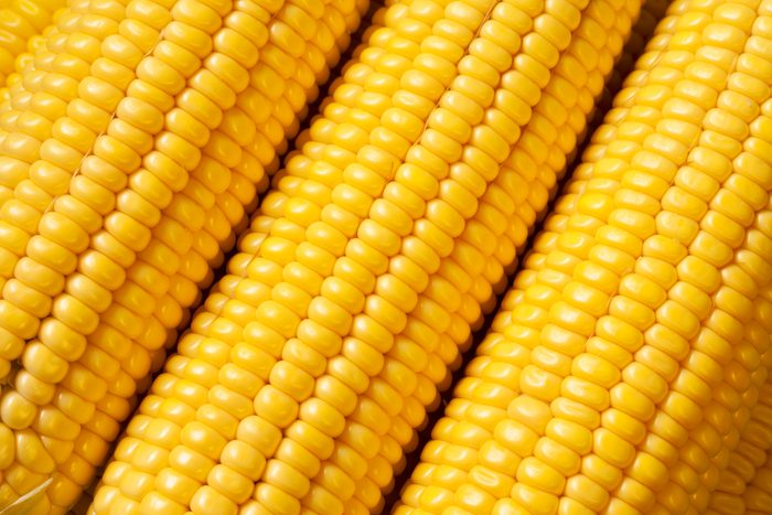 close up of Fresh corn on the cob