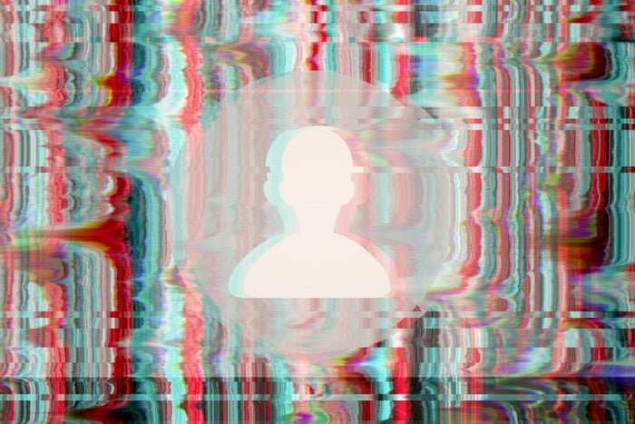 anonymous account avatar with glitch background