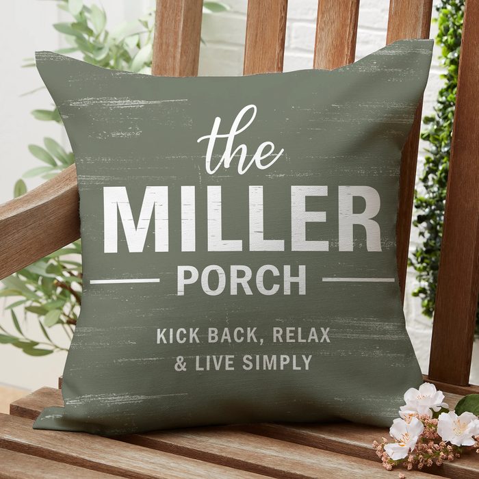 Farmhouse Family Personalized Outdoor Throw Pillows