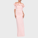 Ruffle Off The Shoulder Crepe Column Gown Ecomm Via Nordstrom