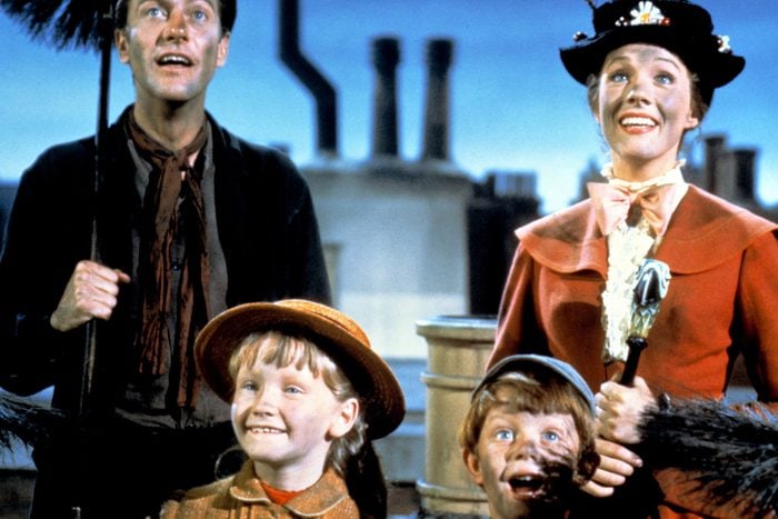 Dick Van Dyke as Bert, Julie Andrews as Mary Poppins