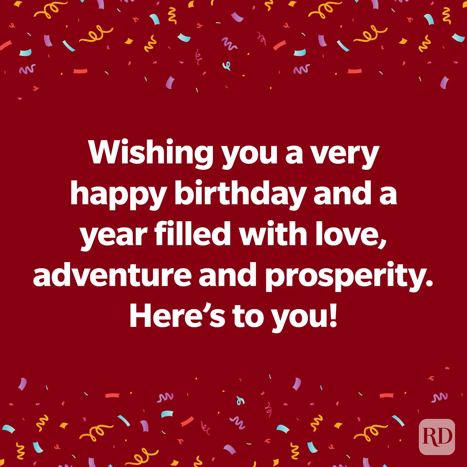 Happy Birthday Message on red background