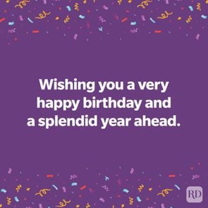 Happy Birthday Message on purple background