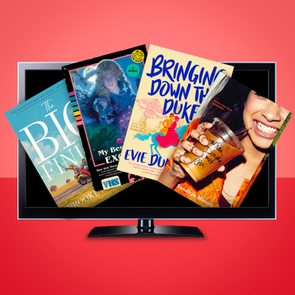 Books coming out of a flat screen TV