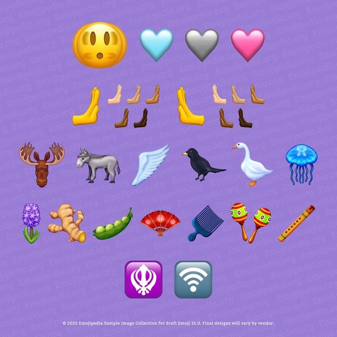 Emoji 15 Visual Layout of new emojis for 2023