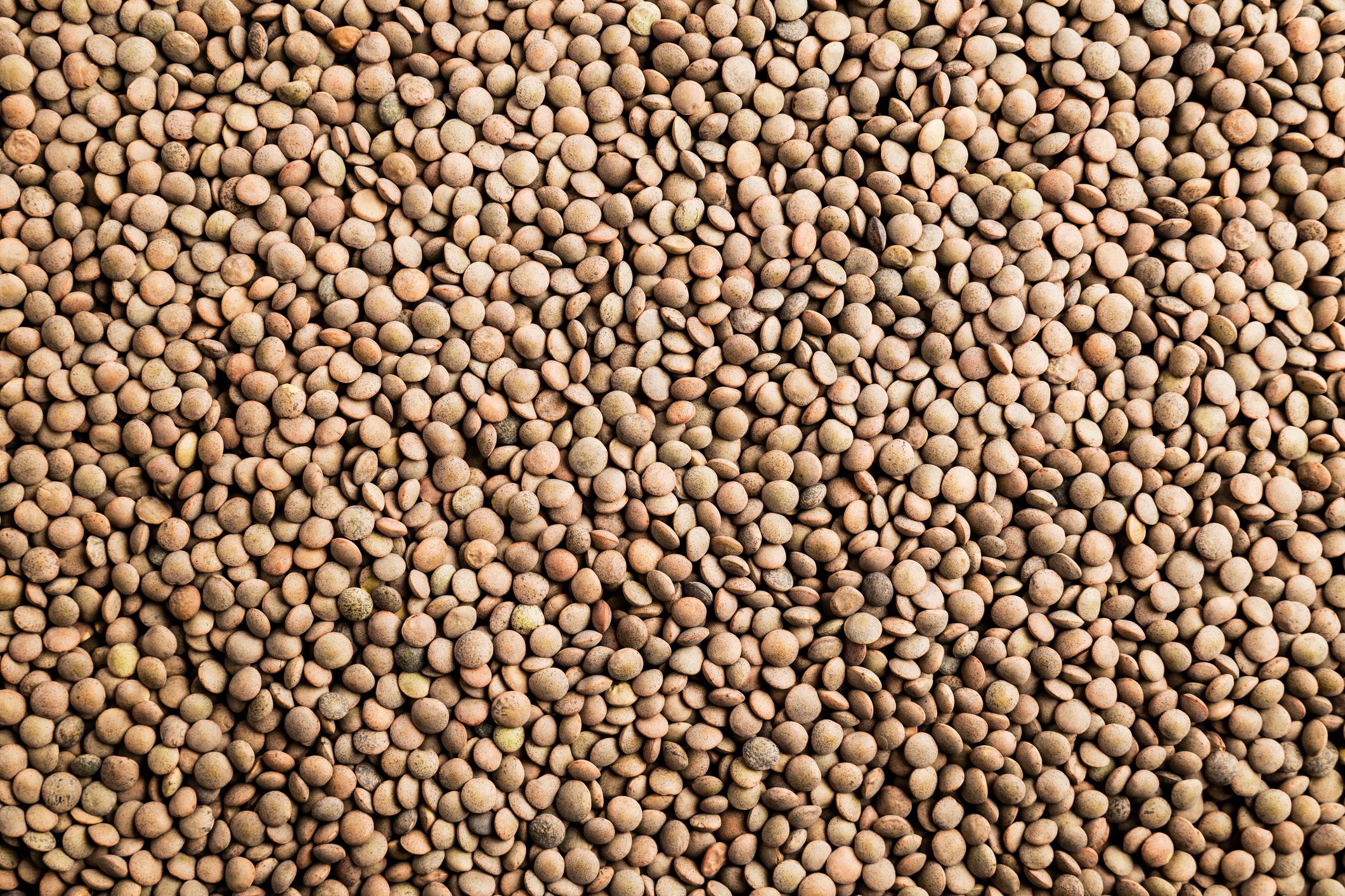 background of raw lentils