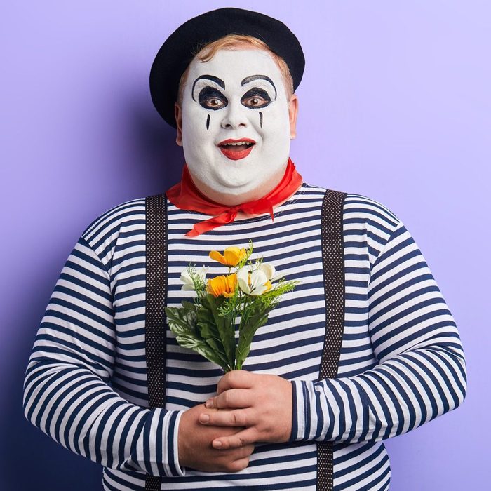 friendly kind mime congratulating all women with Mother's day