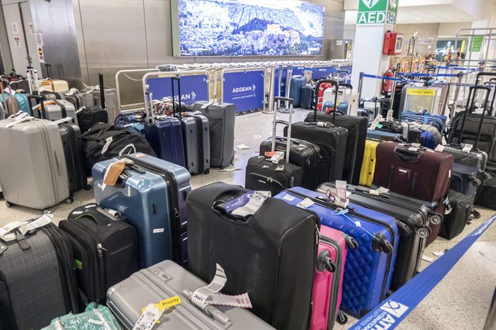 Uncollected Suitcases And Bags Are Seen In Airport