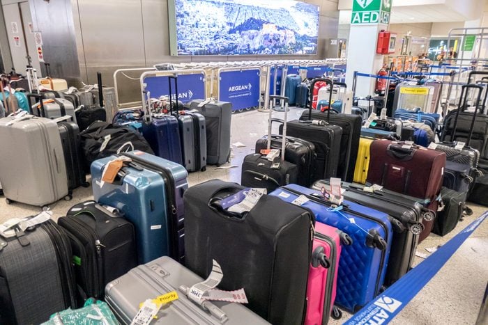 Uncollected Suitcases And Bags Are Seen In Airport