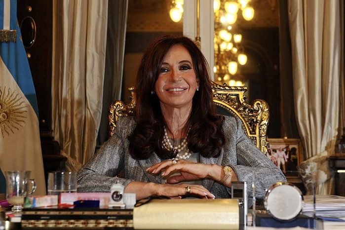 Argentina's President Cristina Fernandez de Kirchner during an interview with journalists on 29 September 2010 at the Governement House in Buenos Aires