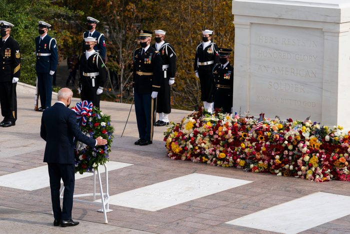 President Biden Visits Arlington Cemetery For Services Honoring Veterans Day