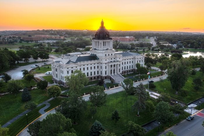 South Dakota Capital Building At Sunrise