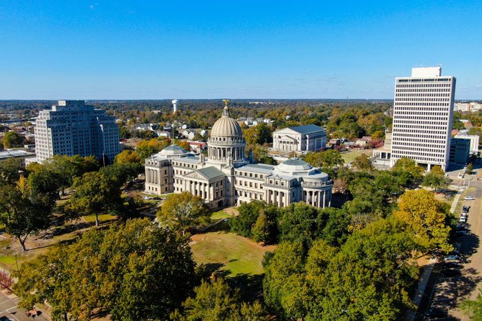 The Mississippi State Capitol Building in downtown Jackson, MS