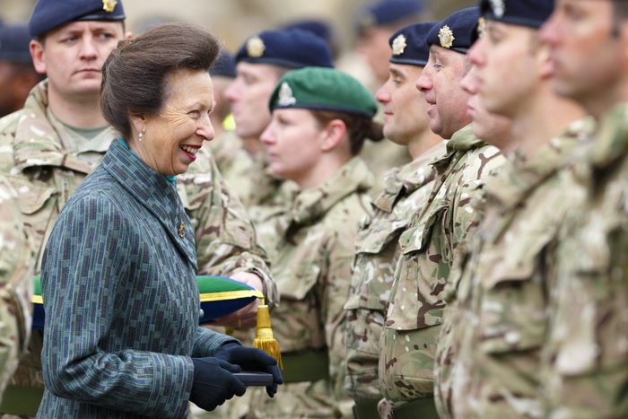 Princess Anne, Princess Royal Presents Medals To Royal Logistics Corps Troops