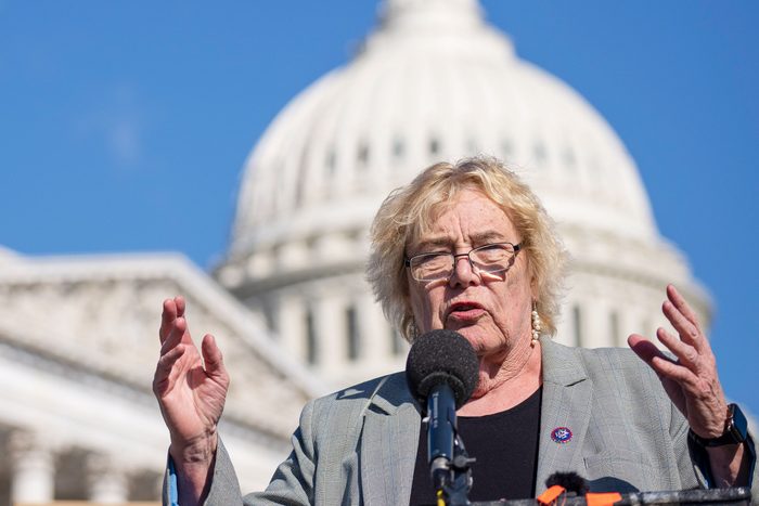 Rep. Zoe Lofgren (D-CA) speaks at a news conference earlier in the day before a House Rules Committee hearing to discuss The Presidential Election Reform Act at the U.S. Capitol September 20, 2022 in Washington, DC.