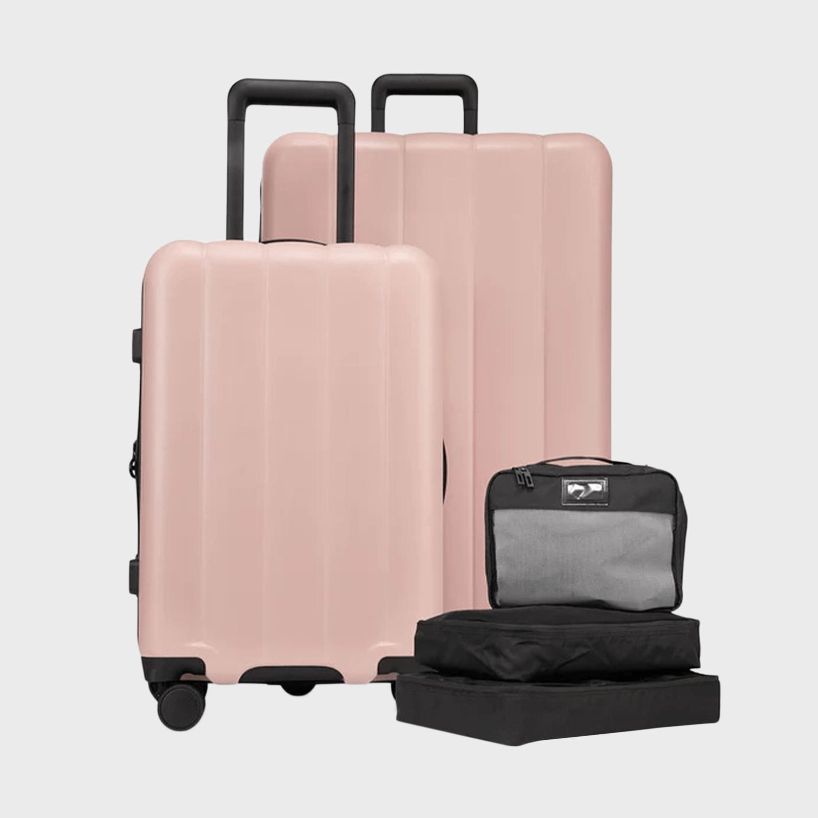 Safari Faux Leather Hard Trolley Luggage Bags ( Small + Medium + Large )  with 360 Rotation 4 Wheel Suitcase -Blue- Set of 3 : : Fashion
