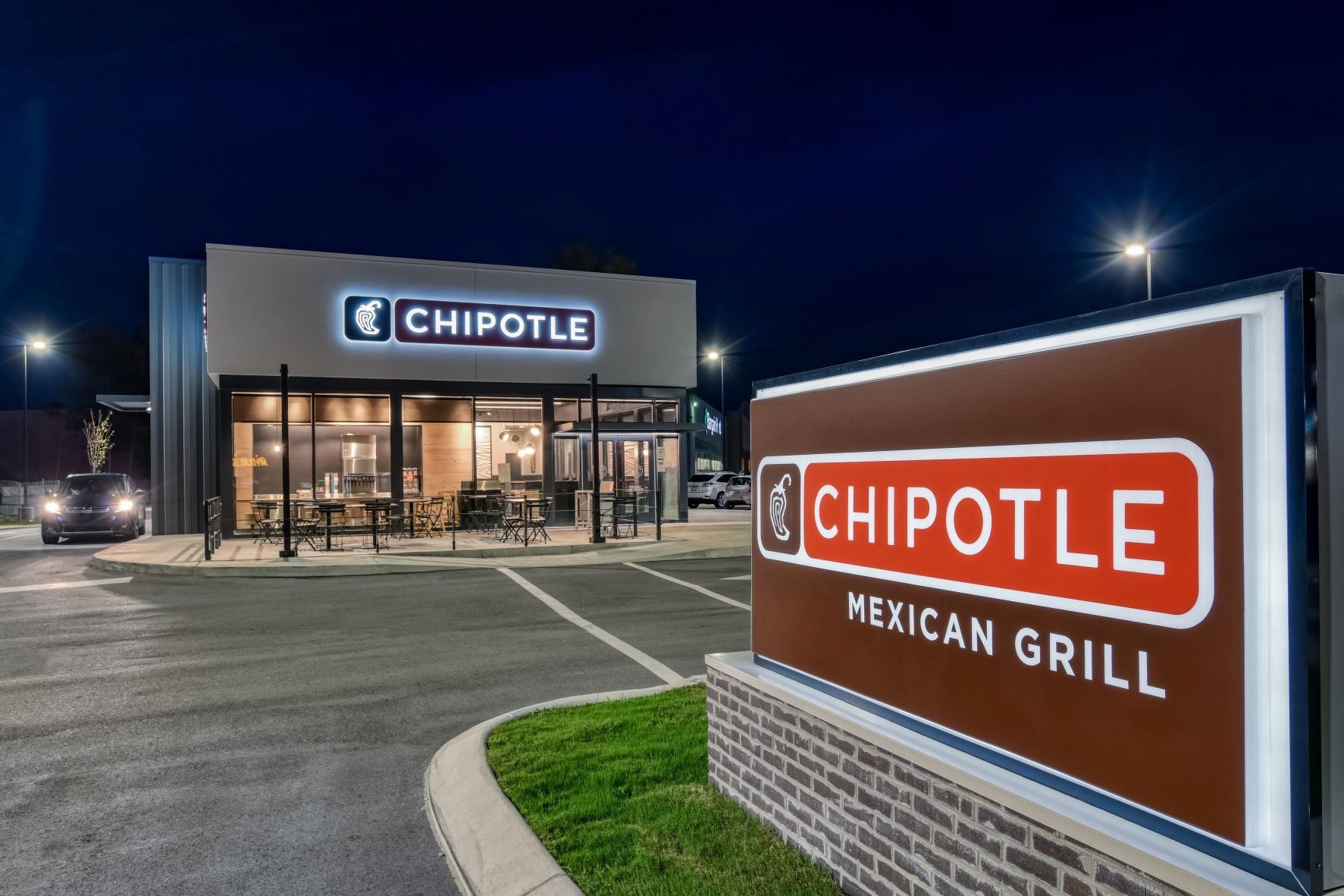 Chipotle Exterior At Night