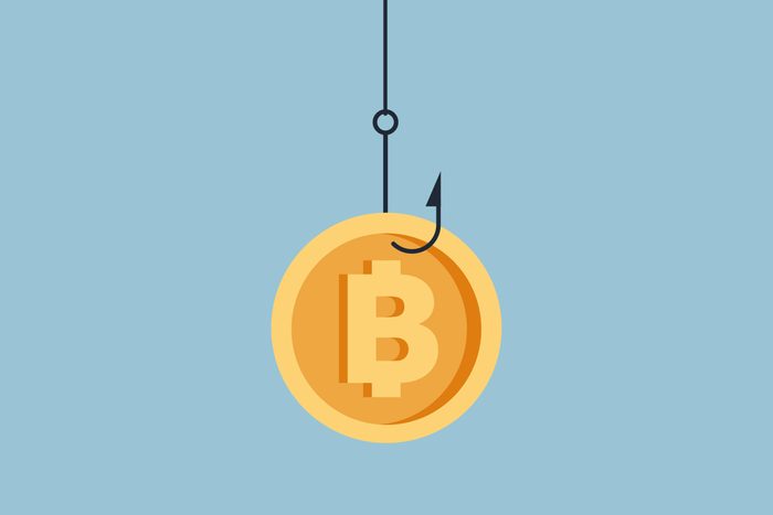 Bitcoin on a fishing hook