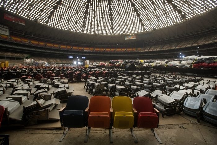 The interior of the Houston Astrodome in Houston, TX is pictured on Feb. 2, 2017. The stadium, once called the "8th Wonder of the World," is now closed and in disrepair.The interior of the Houston Astrodome in Houston, TX is pictured on Feb. 2, 2017. The stadium, once called the "8th Wonder of the World," is now closed and in disrepair.