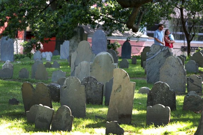 Old headstones in a Salem Cemetery