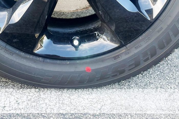 Red Dot On Tire