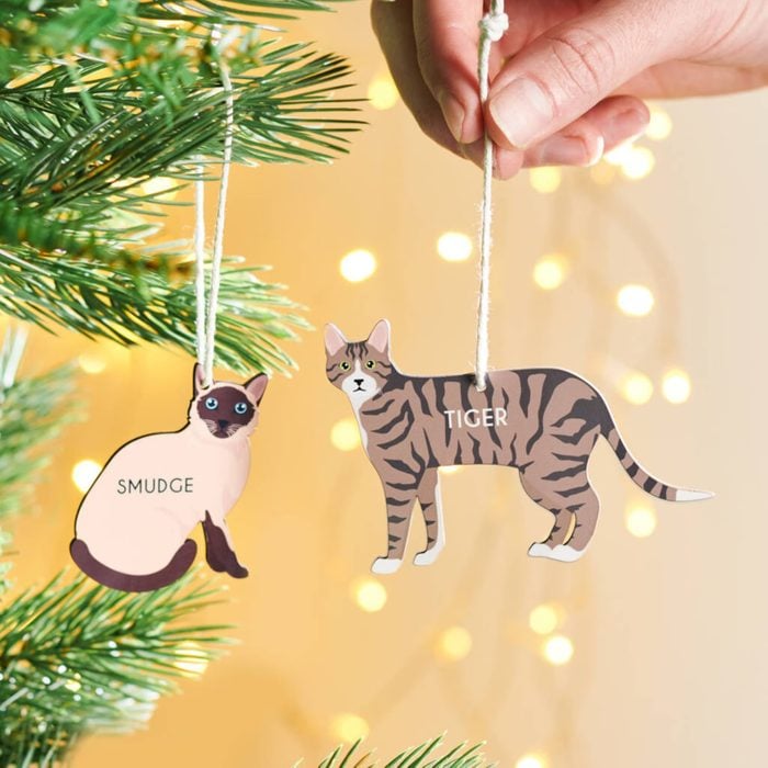Personalized Cat Christmas Hanging Ornaments Ecomm Via Etsy.com