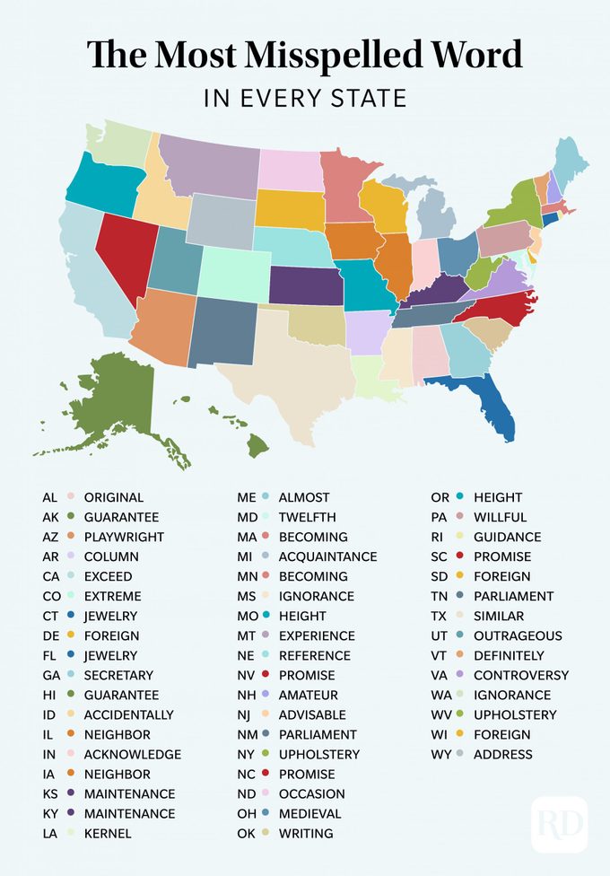The Most Misspelled Word In Every State 01