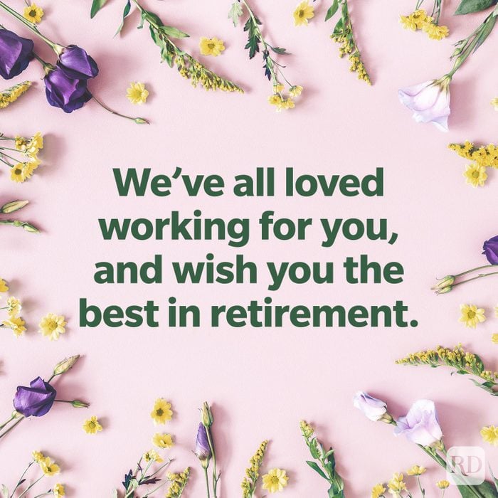 Retirement wish on a floral background