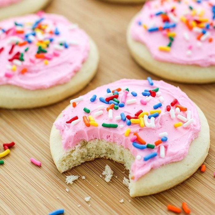 Lofthouse Cookies with pink frosting copycat bake