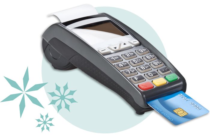 Credit card in payment terminal