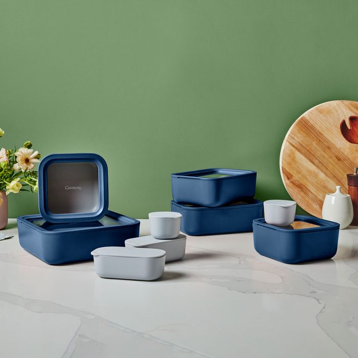Caraway Food Storage Set on a kitchen counter