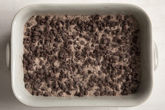 4-Ingredient Chocolate Dump Cake layered ingredients