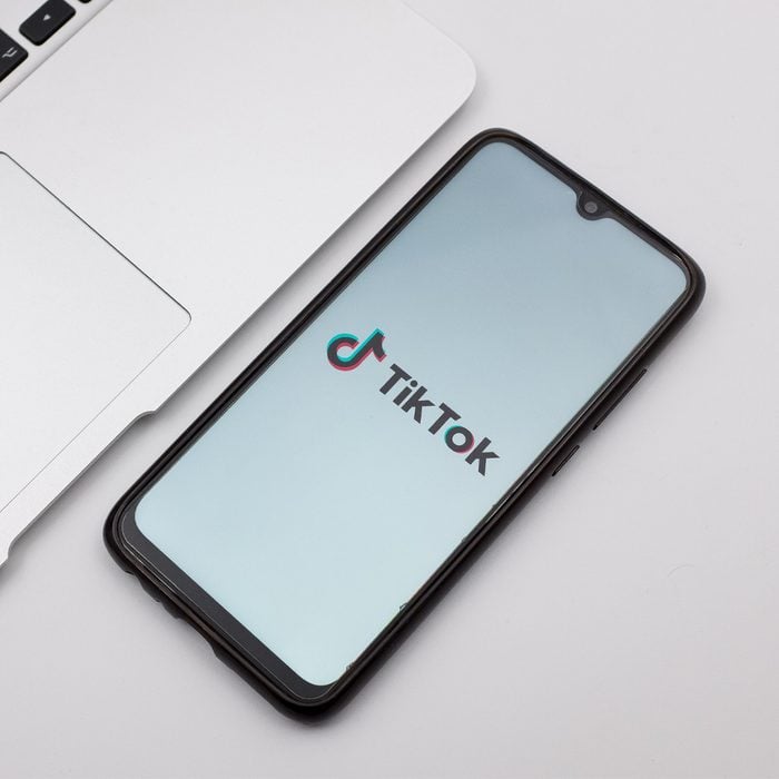 TikTok app open on a cellphone