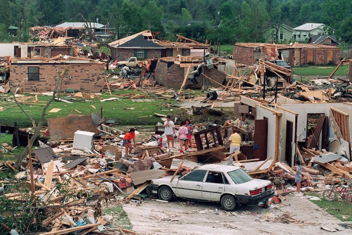 Damaged homes from hurricane Andrew, 1992